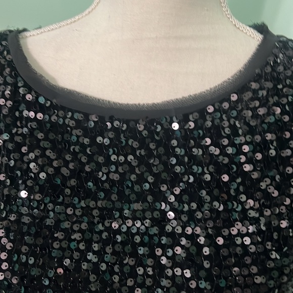 🆕 Eliza J black stretchy sequins 3/4 sleeve dress. Cocktail. Wedding. Party - Picture 4 of 11